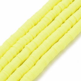 Handmade Polymer Clay Heishi Beads 6mm x 1mm ? Yellow