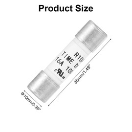 MECCANIXITY 1000V 16A Time Delay Fuse Ceramic Fuses Generic Current Limiting Protection Time Delay Cartridge Fuse for Photovoltaic Solar Systems DIY Inverter Circuit Board Glass Fuses 5 Pack