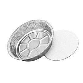 PWRco No.12 Aluminium Foil Containers Pack of 10 – 7 Inch Round Catering Foil Trays, Disposable Oven Proof Takeaway Food Containers, Suitable for Baking and Air Fryer Use