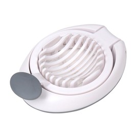 Egg Slicer, Strawberry Cutter with Stainless Steel Wire, Multifunctional Egg Cutter for Evenly Slicing Boiled Eggs, Ham, Banana, Kiwi and Strawberry(White)