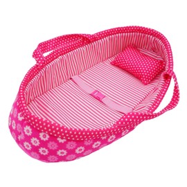 Pink Daisy Doll Carrier Bassinet Bed Carrier & Pillow, 18" | Baby Doll Bassinets, Play Baby Doll Carrier, Doll Baby Carriers, Baby Doll Carrier Bed, Dolls Bassinets, Bassinet for Dolls, Dolls Carrier