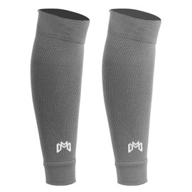 MediCaptain - Calcetines de fútbol precortados, compañero para calcetines de agarre de fútbol, sostiene de forma segura las espinilleras, calentador de piernas de compresión, Gris, Talla única