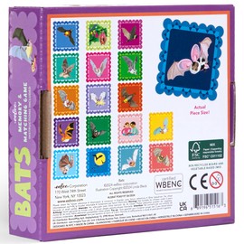 eeBoo: Bats Little Square Memory & Matching Game - 18 Pairs to Match, Childrens Educational Fun, Builds Recognition and Memory Skills, Kids Ages 3+