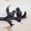 Fyne-Finds 33cm Brown Cast Iron Bird on Branch 4 Hook