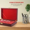 RESFNSE 50 Pcs Wood Coin Protection Display Box Storage Case