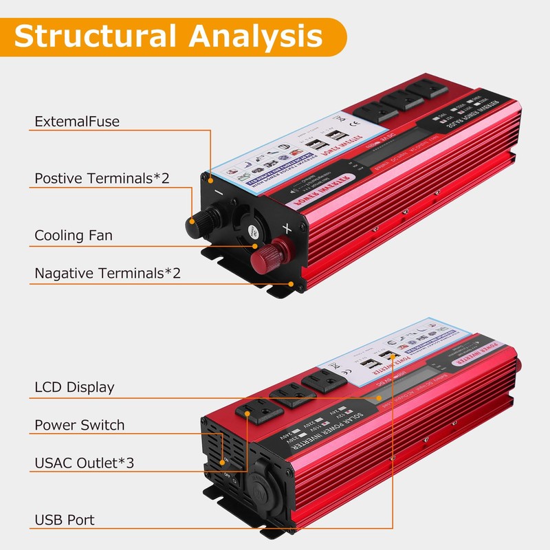 2000 watt Solar Power Inverter, Solar Power Inverter 12V DC