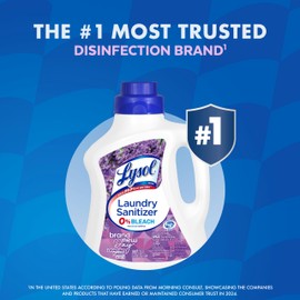 Lysol Disinfectant Laundry Sanitizer & Scent Booster, Laundry Detergent Additive, Color Safe Bleach Alternative, Laundry Odor Eliminator, Kills Bacteria & Viruses, Lavender Scent, 90 Fl Oz