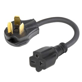 Nema 10-30P 30Amp Dryer Plug Male to 6-20R T-Blade Female Adapter 1Ft, 30A 125/250V Dryer 3-Prong Plug to 20A 250V 6-20/15R Adapter 12-AWG