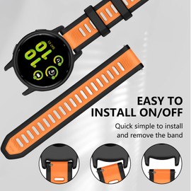 MYSNBKN Compatible with Garmin Forerunner 245/645/55 Watch Band, 20mm Silicone Sport Band for Garmin Venu Sq/Sq 2 Music/Venu 2 Plus/Vivoactive 3/Vivoactive 5/Vivomove HR Smart Watch