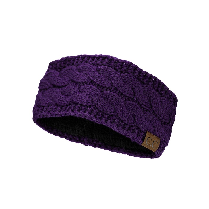 C.C - Diadema elástica suave para invierno, cálida, con forro