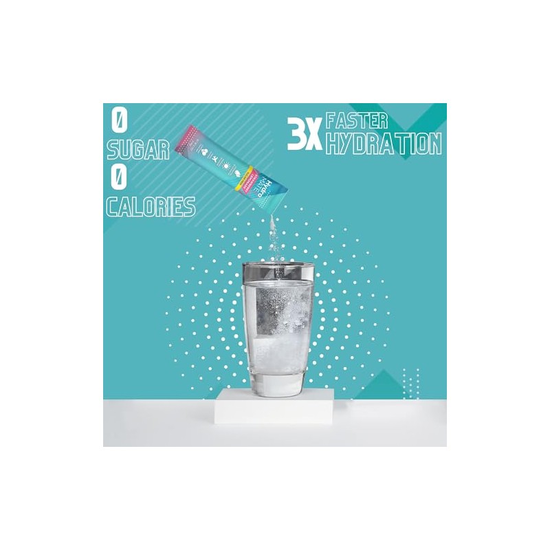 Electrolyte Powder Sugar-Free Hydration Packets Variety Pack HydroMATE 30 Sticks