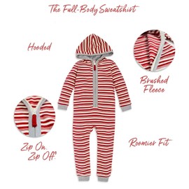 Burt's Bees Baby Holiday Jumpsuit Hooded Red Peppermint Stripe 18 Month