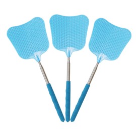 Jiozermi 3 Pcs Telescopic Fly Swatter, Plastic Fly Swatter Long Handle Heavy Duty FlySwatters Set for Indoor Outdoor Office Home