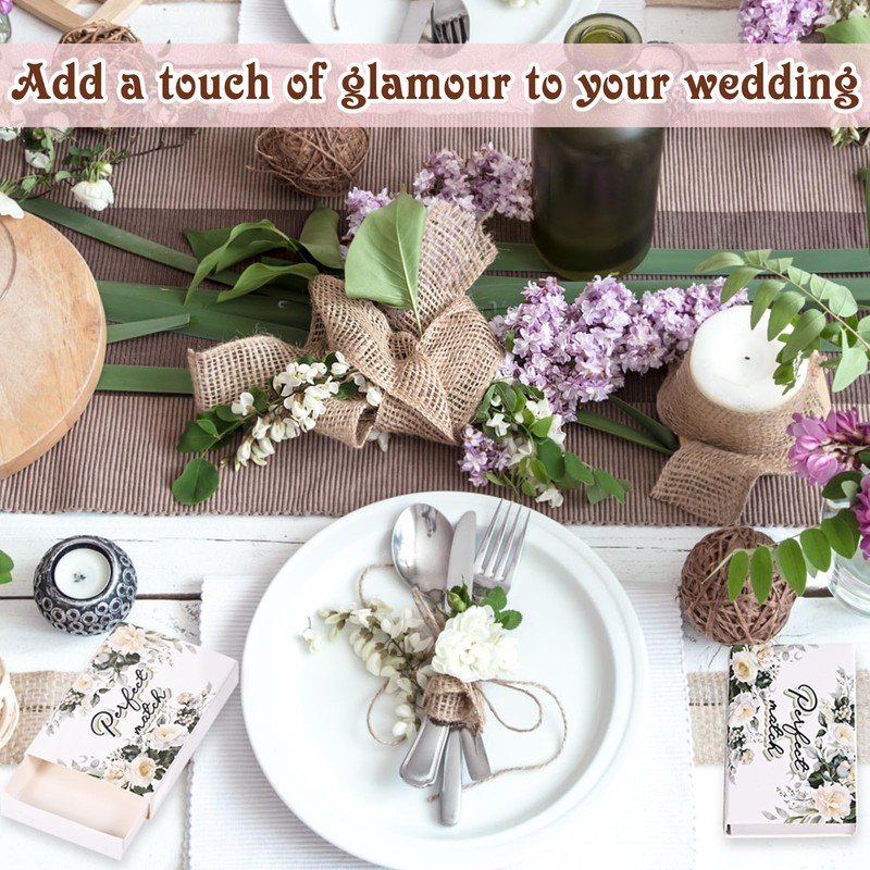 60 Pcs Flower Blank Matches Containers 2.2 x 1.4 x