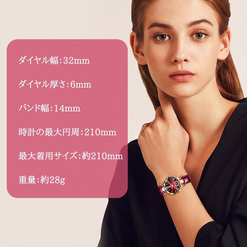 Women's Wristwatch, Analog Display, Quartz, Leather Strap, Thin, Stylish, Waterproof,