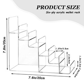 Acrylic Wallet Display Stand Purse Handbag Organizer, Clear Jewelry Riser Display Stand Purse Display Rack, Acrylic Display Shelf for Cosmetic Perfume Jewelry Sunglasses Handbag (2 PCS-6 Tier)