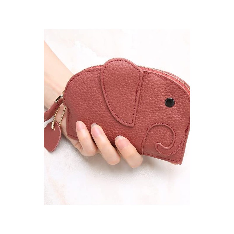 Women's Compact Genuine Leather Mini Wallet Coin Case Leather Coin