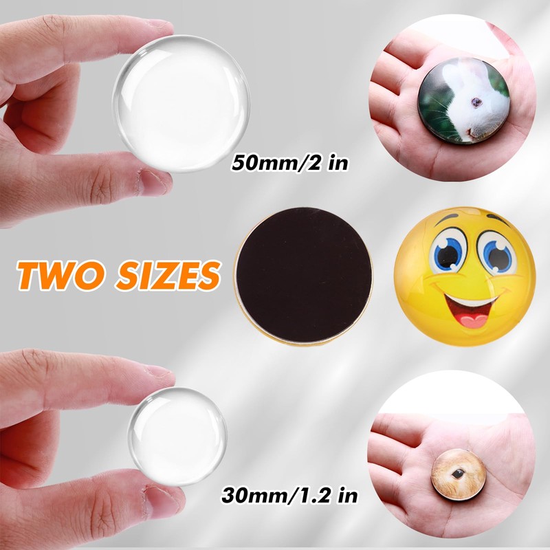 Aertiavty 200 Pcs Fridge Magnets Making Kit, 1.2 Inch Glass