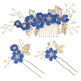 SIMPS Hair Accessories, 3-Piece Set, 4 Types to Choose from, Hair Accessories, Headdress (Royal Blue)