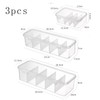 3-Pack Transparent Cable Organizer Storage Boxes with Lids and Dividers