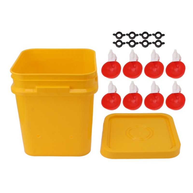 Automatic Chicken Waterer Cup with 12L Handheld Barrel Poultry Drinking