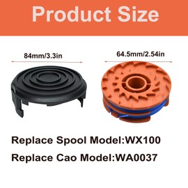 Lyshujli WX100 Trimmer SpoolStrimmer Spool & Line For Qualcast GGT4401, GGT4502 & GGT600A1, GT25 350 Watt and GT30 & GGT450A1 450 Watt Strimmers