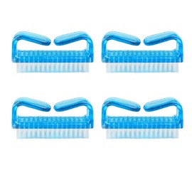 4 Pieces Nail Cleaning Brush, Plastic Handle Cleaning Brush, Fingernail Brushes, Nail Manicure Dust Brush for DIY Home and Salon (Blue)