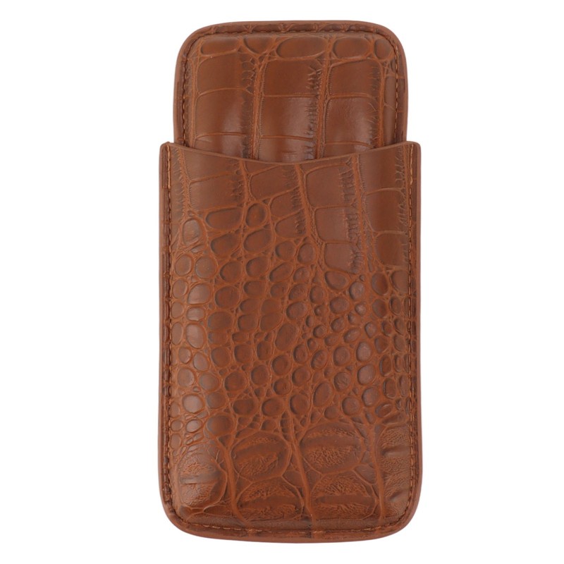 Cigar Holder Case Artificial Leather Portable Durable Elegant 3 Finger