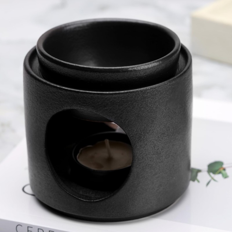 Yeerockal Ceramic Diffuser Black Oil Burner Wax Melt Burners with