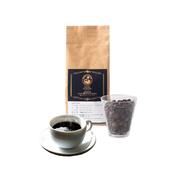 HORI COFFEE Blue Mountain Coffee Beans Founded in 1968 (30 Years of Masterpiece) (Coffee Beans/Deep Roasted) Blue Mountain Blend (Beans Remained), 7.1 oz (200 g)
