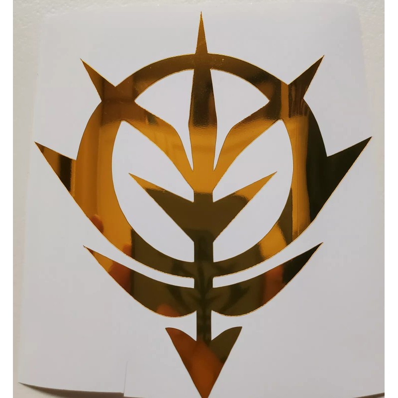 Mobile Suit Bandai Gundam Zeon Emblem Logo Gold Sticker Vinyl