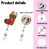 Christmas Badge Reel,Stocking Felt Embroidered Badge for ID Card Badge,Cane