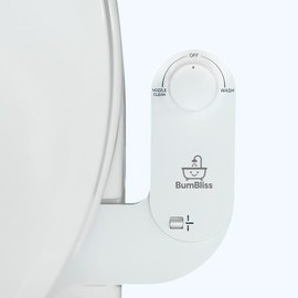 BumBliss Non-Electric Bidet Attachment for Toilet – Self-Cleaning Spray, Adjustable Water Pressure Control, Manual White Knob, Easy to Install, Eco-Friendly Hygiene Upgrade for Bathroom, Beday Badette