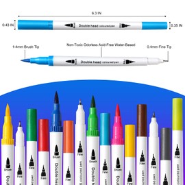 36 Brush Markers for Adult Coloring Books,Coloring Markers for Adults Lettering,Dual Tip Brush Pens for Kids Drawing,Coloring Pens for Art,Journal Planner,Doodle,Christmas Stocking Stuffers for Teens