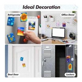 FVZWKHD 25 Pieces Magnetic Painting Canvas Mini Canvas for Painting Acrylic Oil 7.5cm White