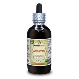 Annatto (Bixa orellana) Tincture, Organic Dried Seed Liquid Extract (Brand Name: HerbalTerra, Proudly Made in USA) 4 fl.oz (120 ml)
