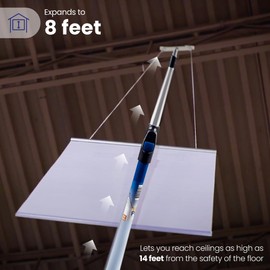 Event Decor Direct Clik Magnet One Button Pole Telescoping Pole - Green Color - Aluminum & Fiberglass Material - Standard Threaded Top - 5 Telescopic Sections - Extension Pole