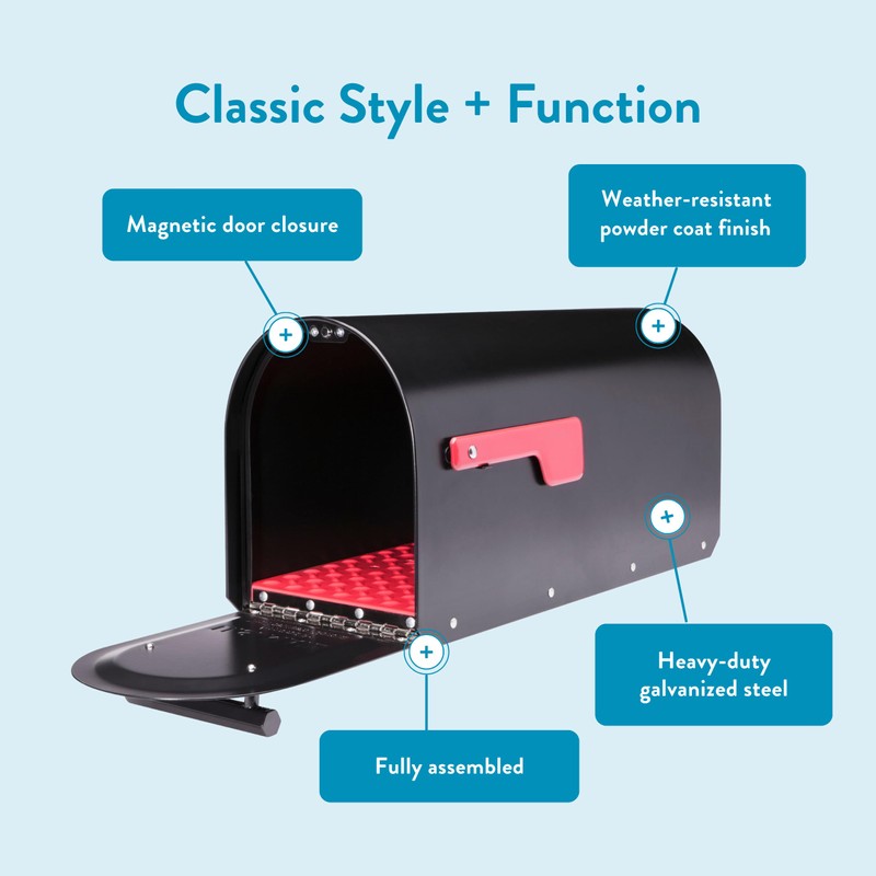 ARCHITECTURAL MAILBOXES 5560B-R-10 Architectural Mailboxes Sequoia Post Mount Mailbox, Large,