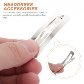 Mobestech 100pcs Diy Hair Clip Barrette Accessories Snap Hair Clip for Crafts Headdress Decor