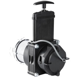 GLOBIZ Twist-On Waste Valve RV Gate Valve with Built-in Clear Adapter Compatible with Most Brands of Bayonet/Lug Adapter UV-Resistant(1Pack) Black&Clear(8049)