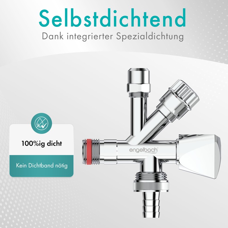 Engelbach® Combination Angle Valve 1/2 Inch Self-Sealing Universal Angle Valve