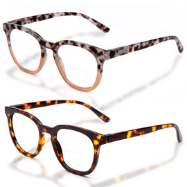 LianSan Bifocal Reading Glasses for Women with Spring Hinge Ladies Stylish Top Clear Blue Light Blocking Readers,12031 BP-TTPK 3.00