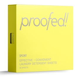 Proofed! Laundry Detergent Sheets, 32 Count, Sport Scent, Made in USA, Space-Saving for Travel, Hypoallergenic, Cruelty-Free, Bio-Based Ingredients, 1 Pack