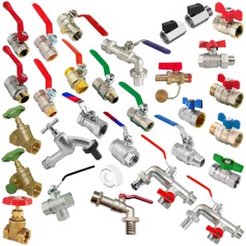 MegaHaustechnik Ball Spout Water Tap 3/4 Inch Male Thread Male Thread Brass Nickel-Plated with Hose Screw Connection Nozzle with Outer Diameter 20 mm