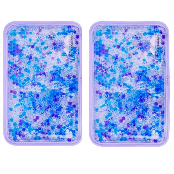 Hot and Cold Gel Bead Ice Pack (2-Pack) by FOMI Care | Lavender Scented | Reusable Cold Wrap, Cold Compress & Heating Pad | Freezable, Microwavable | Fabric Backing (7.5” x 4.5”)