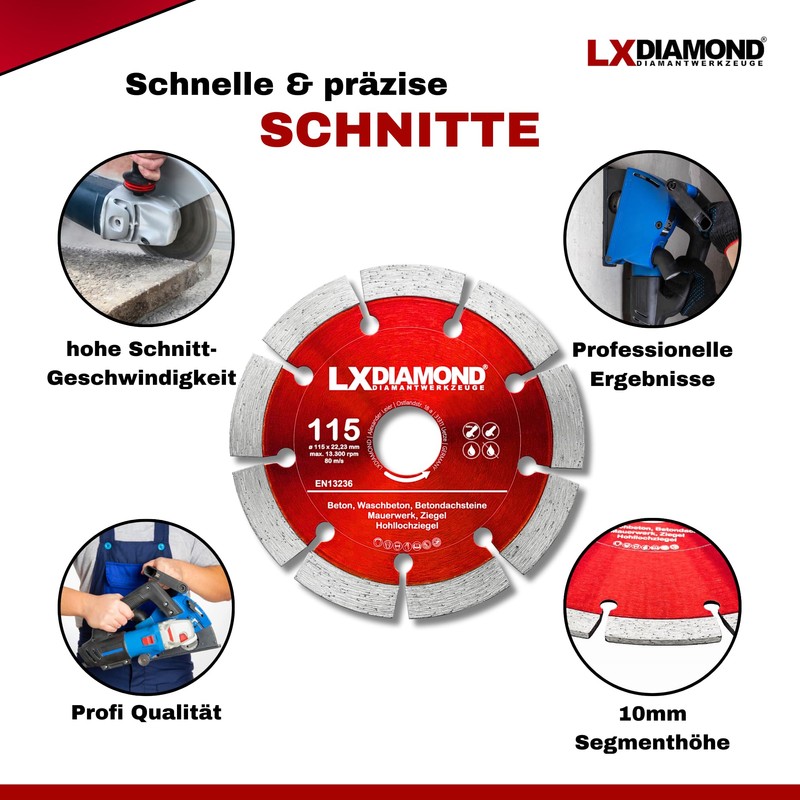 LXDIAMOND Diamond Cutting Disc 250 mm x 25.4 mm -