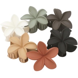 Sisiaipu Pinzas para El Cabello con Forma de Flor, 6 Piezas, Pinzas para El Cabello Grandes para Cabello Grueso, Pinzas para El Cabello Hawaianas, Pinzas para El Cabello Medianas de 3,3" para Cabello