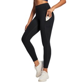 Ewedoos Leggings with Pockets for Women High Waisted Athletic Workout Compression Leggings Tummy Control Yoga Pants Women Black