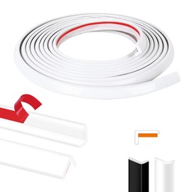 Peel and Stick Tile Edge Trim 10Ft L-Shape Tile Outside Corner Molding Vinyl Trim Tile Exterior Trim Edging Moulding for Bathroom Tile Backsplash End Shower Wall Edges Furniture Decoration - White