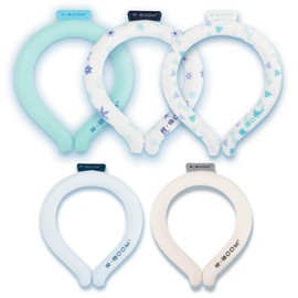 [Stock Disposal SALE!] 5-piece Set Cool Neck Ring Natural Freezing 24 Years 80% Large Capacity Neck Cooler Ice Cool Ring Neck Cooling Heat Countermeasure Goods Reusable Cool Feeling Original Pattern S